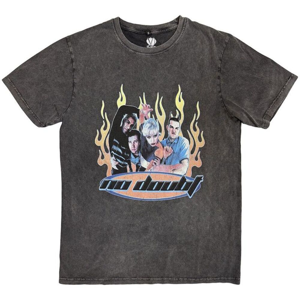 No Doubt Unisex Adult Retro Stone Wash T-Shirt / Charcoal Grey